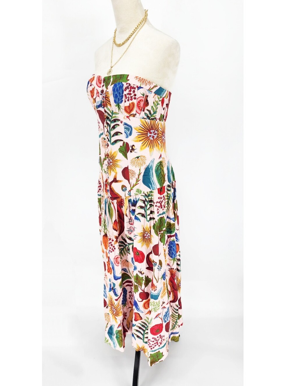 Farm Rio Bright Farm Strapless Linen DressFarm Rio - Picture 3 of 8